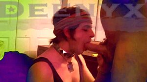 Deenyx and partner with big cocks in gay crossdressing