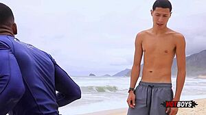 Fucking naughty surfer's ass in POV gay fetish scene!