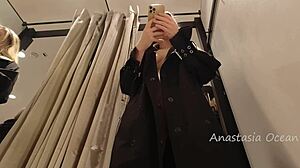 That naughty girl flashed naked in the fitting room!