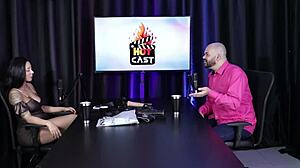 Paulo Avelar watches as friend fails to make woman squirt in sheer red lingerie.