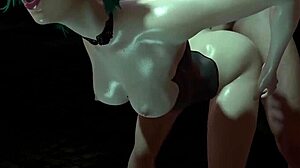 hot girl with green hair is getting fucked from behind 3d porn