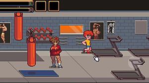 Muscular Girl Sucks Cock After Gym Training