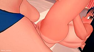 Nagatoro slips into old uniform to play with big uncensored cock