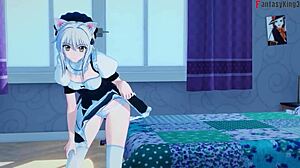 Koneko fucks big black cock in 3D anime hentai fantasy