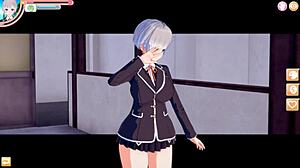 Feisty Busty JK Asami Gets Tit Massage and Sex in 3D Hentai