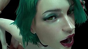 hot girl with green hair is getting fucked from behind 3d porn