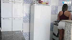 caught hot maid frying egg, stuck it in her ass