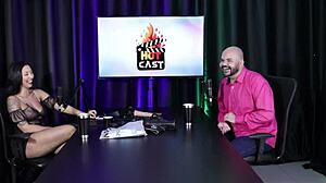 Paulo Avelar watches as friend fails to make woman squirt in sheer red lingerie.