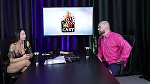 Paulo Avelar watches as friend fails to make woman squirt in sheer red lingerie.