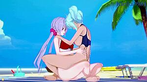 cagliostro and chris yukine in symphogear hentai adventure