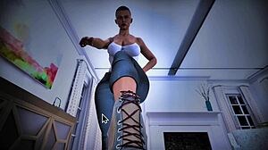 Femdom hentai queen dominates weak guy