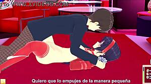 mita gets fucked in the hotel room by anime characters.