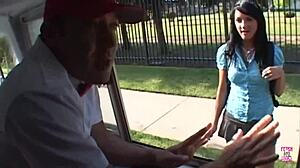 Super lovely brunette gets fucked in the van! Doggy, missionary, cowgirl!