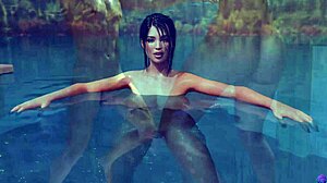 Crazy step sister caught swimming naked!