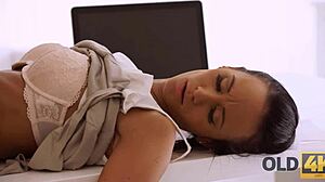 hey, watch this old man nail his slender secretary on the desk after hours