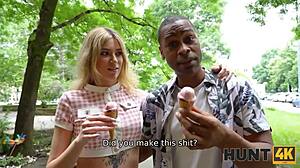 冰激凌绿帽看金发老婆偷情