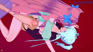 cagliostro and chris yukine in symphogear hentai adventure