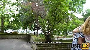 冰激凌绿帽看金发老婆偷情