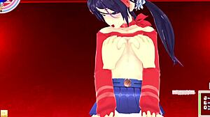 mita gets fucked in the hotel room by anime characters.