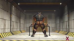 Sexy Young 18+ Blonde Cuffed In Sci-Fi Bdsm Bunker For Monster Cock Assfucking