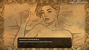 Virgin innocent girl gives first handjob in anime hentai game, part 19.