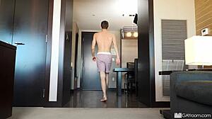 Black Cock Stretches Adrian's Tight Ass in Steamy Shower Scene