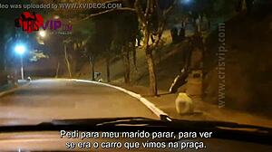 Cristina almeida in outdoor dogging with cuckold and group!