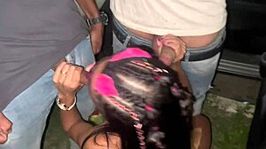 Coelhinha Squirts Wild on Street with Husband and Friends