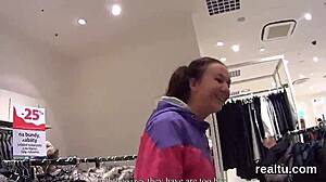 attractive czech teen seduced and fucked in shop pov