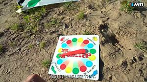 Twister Strip Game Turns Into Double Blowjob Dare