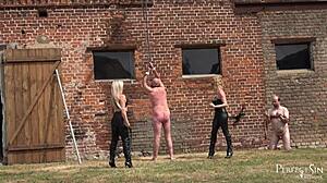 Miss Suzanna Maxwell and Miss Courtney silence talkative slave outdoors.