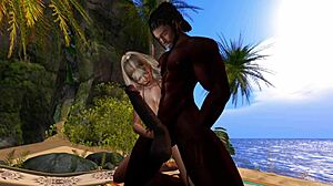 second life black man fucks asian stepsister hard on the beach with creampie!