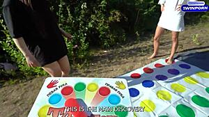 Twister Strip Game Turns Into Double Blowjob Dare