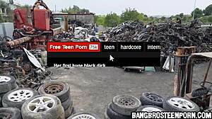 in junk junction, a hot fit teen gets her ass fucked hard in outdoor hardcore sex.