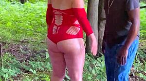 pawg mystic ginger intensely fucks trotzilla outside with big black cock