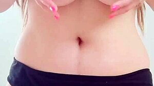 Hot massage on big boobs in black bikini leads to orgasm 😍