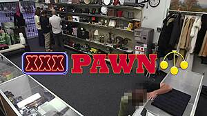 Horny doxy fucks in shop with wet tight pussy