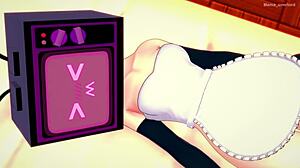 TV woman in apron gets fucked in infirmary hentai parody