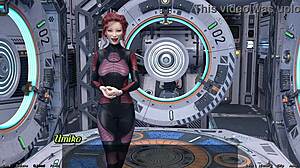 stranded in space 95, holding hands with asian scientist milf in sexy outfit.