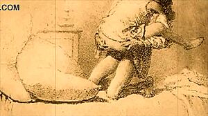 Vintage cartoon illustration of retro anime hentai