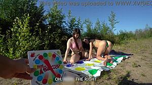 Twister Strip Game Turns Into Double Blowjob Dare