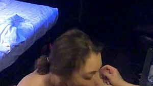 Hot passionate blowjob, hot wife masturbates cum on tits Anastasia Ocean.