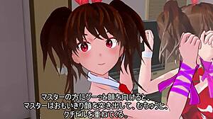 Bunny Girl Cosplay In 3D Cartoon Anime From Behind