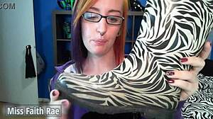 Full video of redhead punished, licking rainboots under femdom