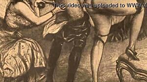 Vintage cartoon illustration of retro anime hentai