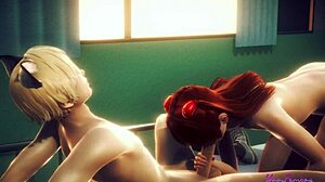 is asuka femboy ready to swallow that cum in evangelion?