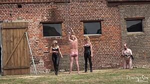 Miss Suzanna Maxwell and Miss Courtney silence talkative slave outdoors.