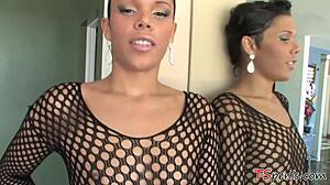 small titted tranny crystal masturbates her ass in american crossdressing fun! 😏