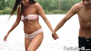 I love how little evelyn blows my big cock all the time