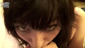 new 18-year-old takes on a massive thick cock pov style